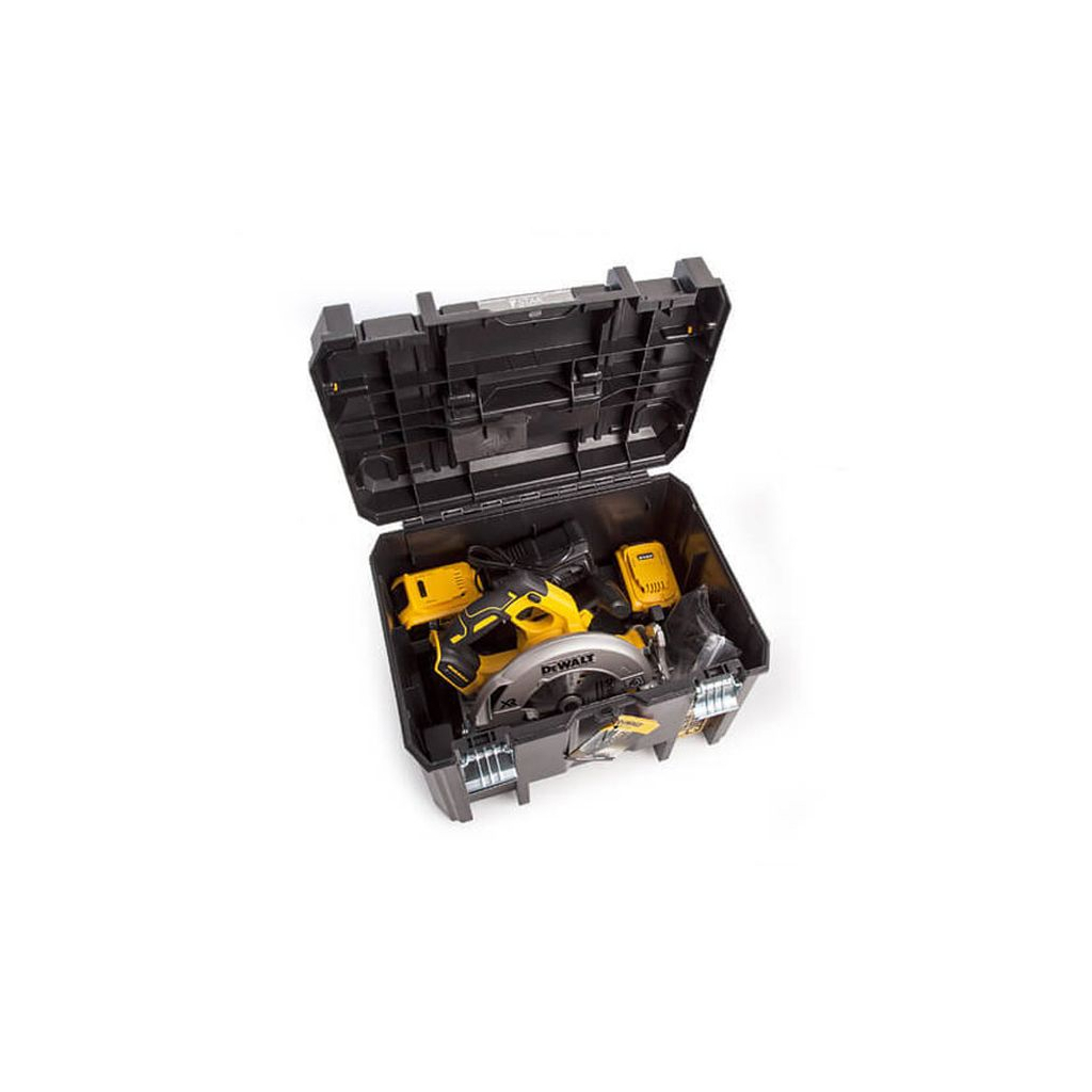 Дискова пила DeWALT 18В XR Li-Ion, диск 184х16 мм, 3.6 кг, 2x5Ah, кейс TSTAK (DCS570P2) - зображення 3