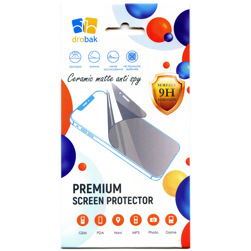 Скло захисне Drobak Matte Ceramics Anti Spy Apple iPhone 15 Pro (292926) - зображення 2