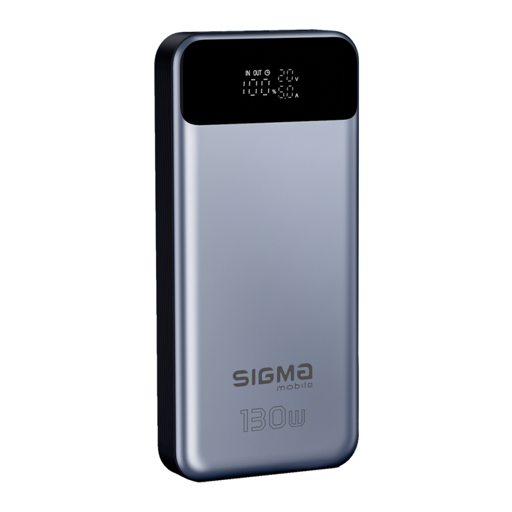 Батарея універсальна Sigma X-power SI30A7QLX 30000mAh, PD/130W, LED, cable 100w, silver (4827798479117) - зображення 3