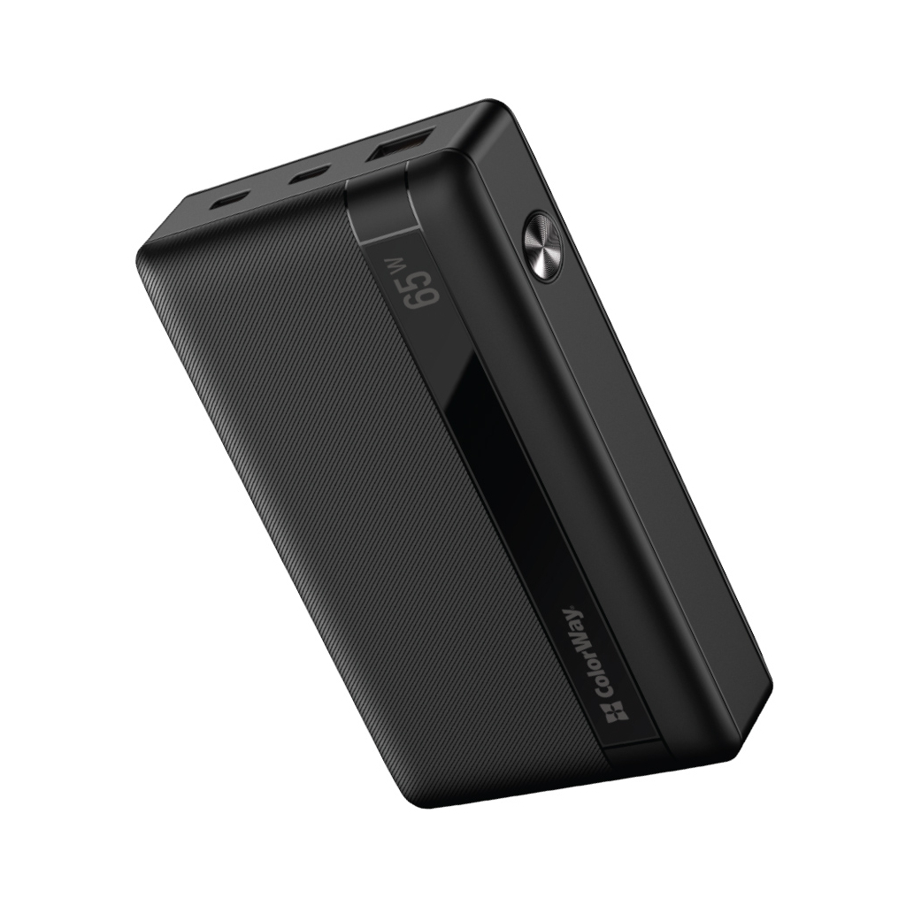 Батарея універсальна ColorWay 20 000 mAh PD/65W, QC/3.0, black (CW-PB200LPA3BK-PDD) - зображення 1