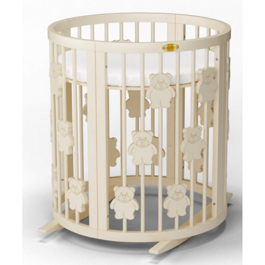 Ліжечко Ingvart SMART BED ROUND з ведмедиками молочний (1369001) - зображення 2