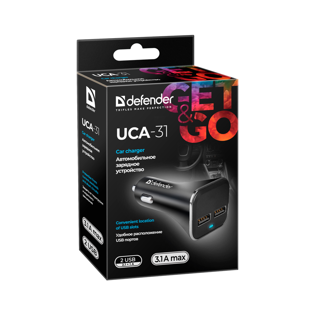 Зарядний пристрій Defender 2xUSB 15W (2xUSB-A) UCA-31 5V/3.1A (83597) - зображення 2