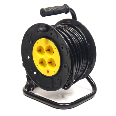 Мережевий подовжувач PowerPlant на катушке 25 м, 4 розетки (JY-2002/25) (PPRA10M250S4) - зображення 1