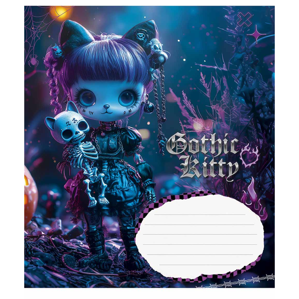 Зошит Школярик Gothic cats 12 аркушів лінія (012-3531L) - зображення 3