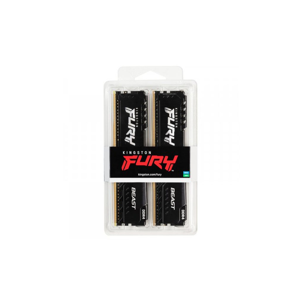 Модуль пам'яті для комп'ютера DDR4 32GB (2x16GB) 3000 MHz FURY Beast Black Kingston Fury (ex.HyperX) (KF430C16BBK2/32) - зображення 4