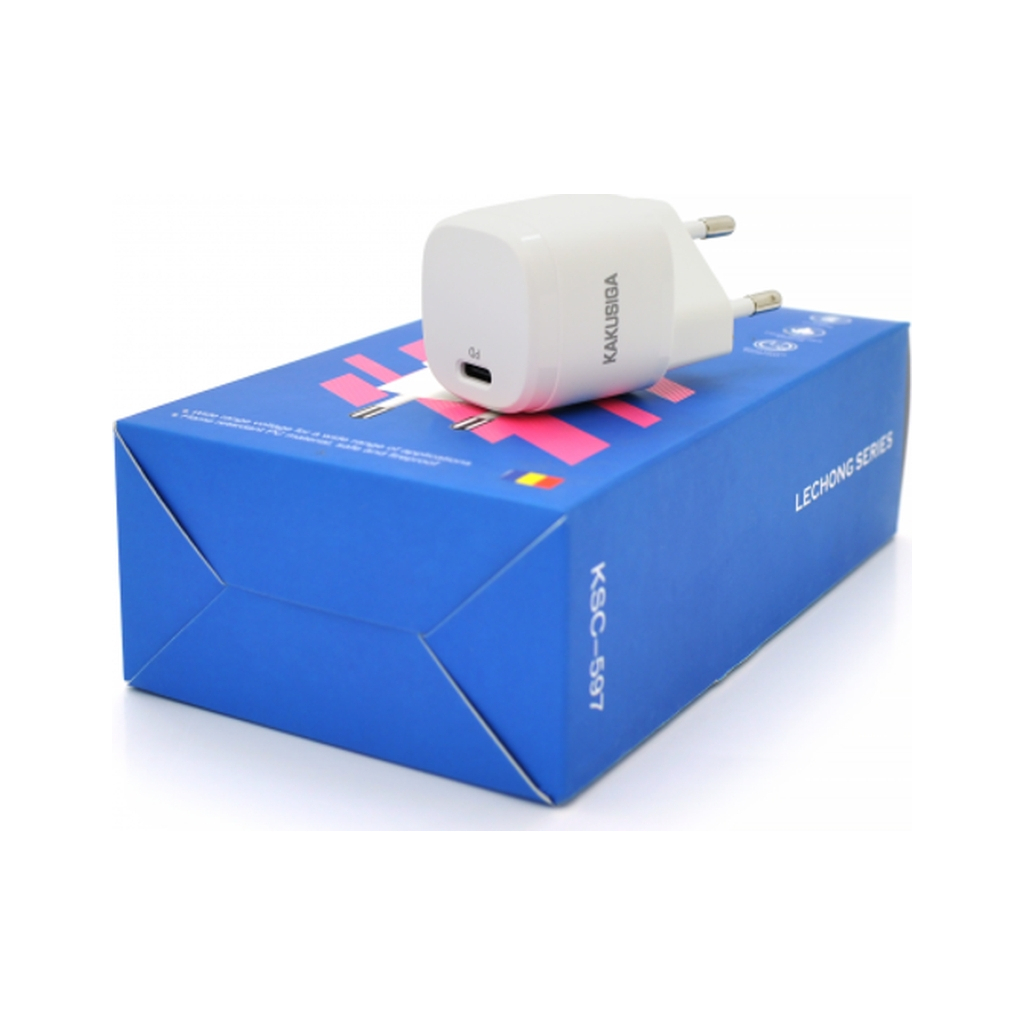 Зарядний пристрій iKAKU USB-C PD20W white (KSC-597-LECHONG) - зображення 1