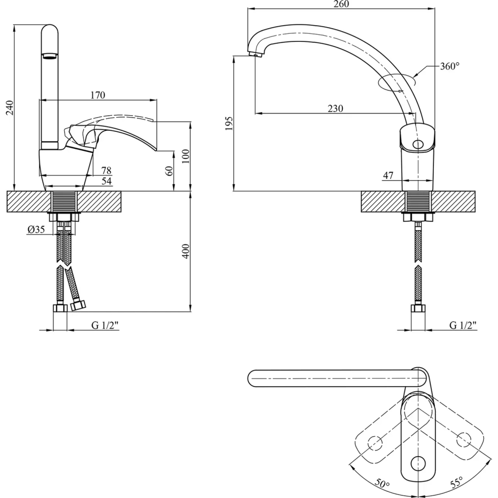 Змішувач Kroner Konstante-C032 (CV023587) - зображення 6