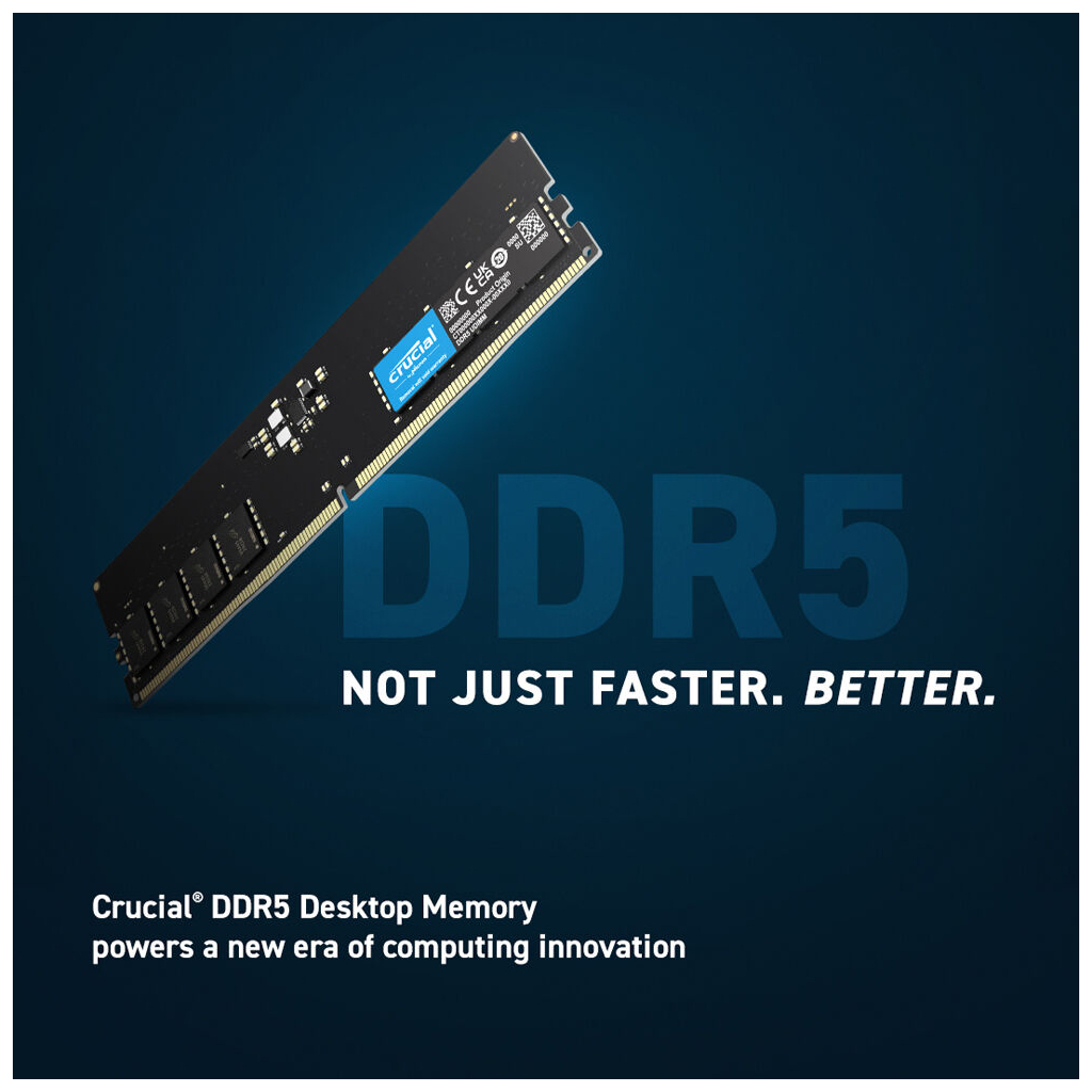 Модуль пам'яті для комп'ютера DDR5 32GB 4800 MHz Micron (CT32G48C40U5) - зображення 2