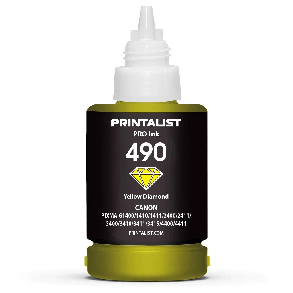Чорнило Printalist Canon GI-490 для G1400/G2400/G3400 140г Yellow (PL490Y) - зображення 2