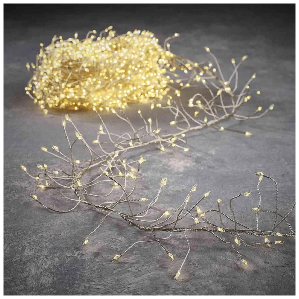 Гірлянда Luca Lighting кластер Мідна срібна струна теплий білий 14 м (8718861852837) - зображення 2