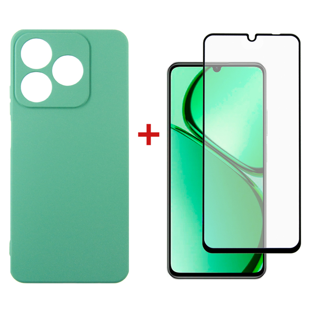 Чохол до мобільного телефона Dengos Realme C63 Soft + glass Mint (DG-KM-106) - зображення 1