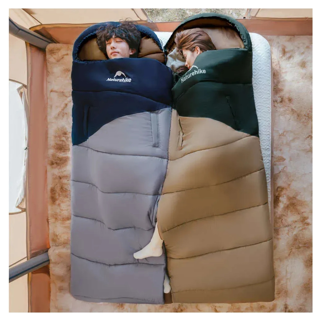 Спальний мішок Naturehike з капюшоном Sunny Day PL02 U450 CNK2550WS028, (3,9°C), лівий, блакитно-синій (6977465868428) - зображення 4