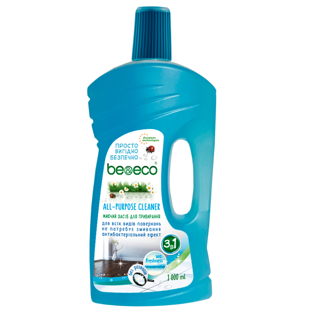 Засіб для миття підлоги Be&Eco універсал Морська свіжість 1 л (4820168433474) - зображення 1