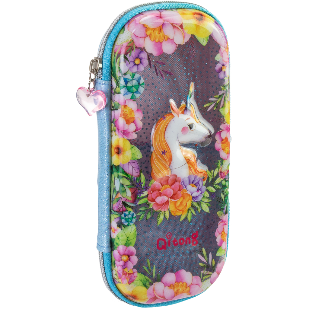 Пенал Cool For School з віконцем 1 відділення з органайзером блакитний (QT-5751-Blue) - зображення 1