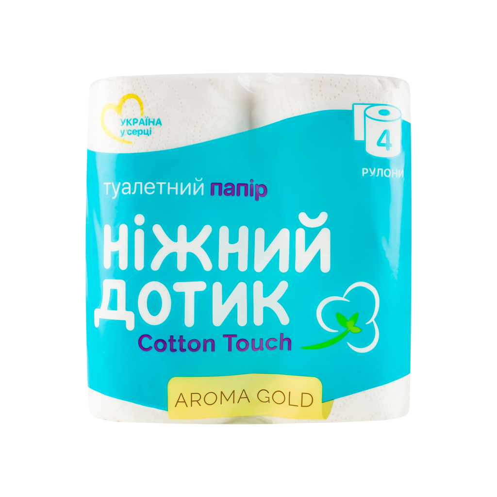 Туалетний папір Ніжний дотик Aroma Gold 2 шари 4 рулони (4823019010992) - зображення 1