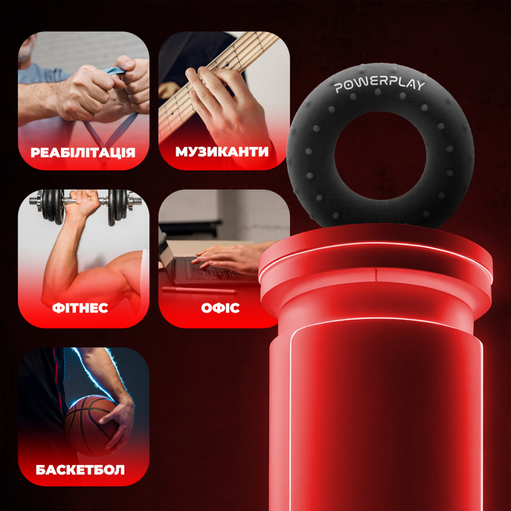 Еспандер PowerPlay PP-4338 Hand Grip Hard 30 кг Чорний (PP_4338_Black_30kg) - зображення 9