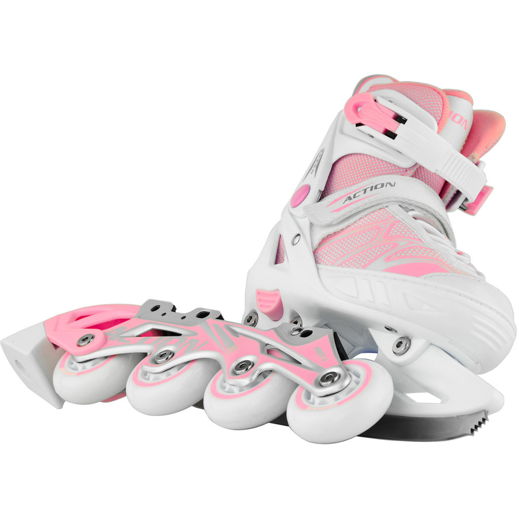 Роликові ковзани Action 2 в 1 Riply Рожеві 33-36 (153B5/2IN1PINK33-36) - зображення 4