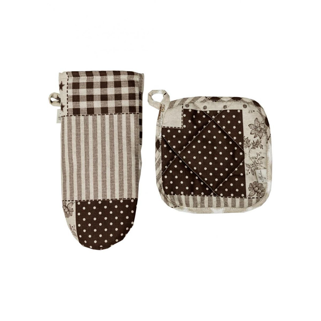 Кухонна прихватка Прованс Печворк коричневий Господиня 20х20 см (031500) - изображение 5