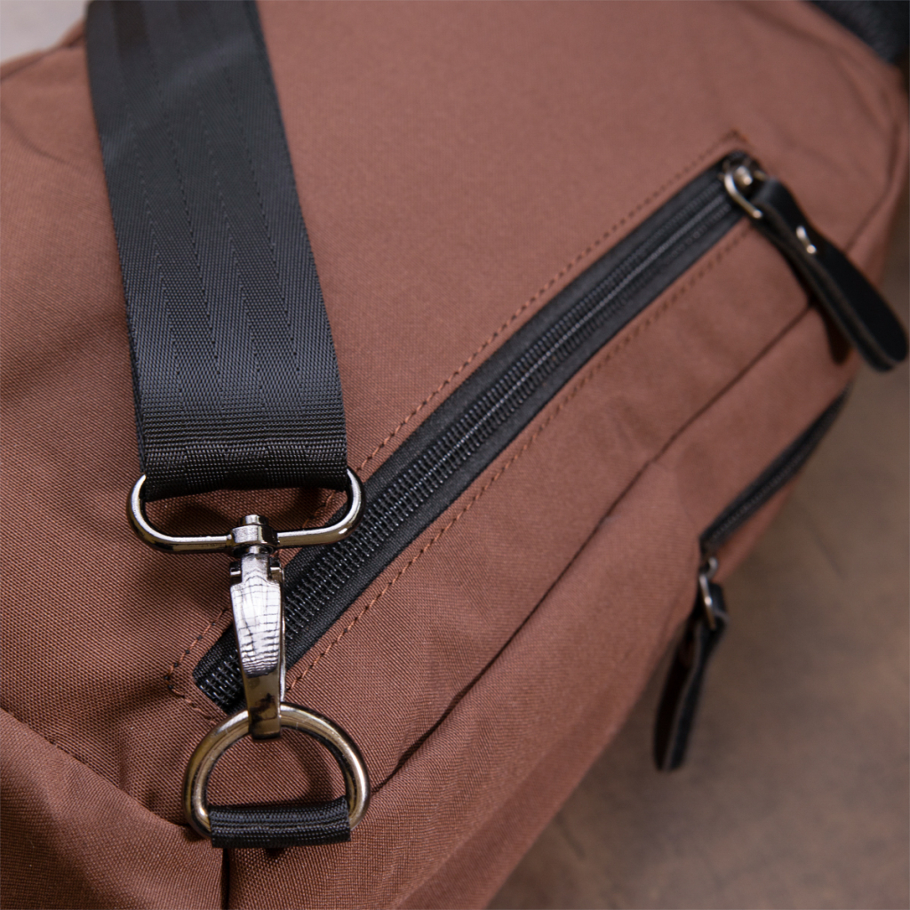 Сумка Vintage Через плече нейлон Коричнева (20634) - зображення 12