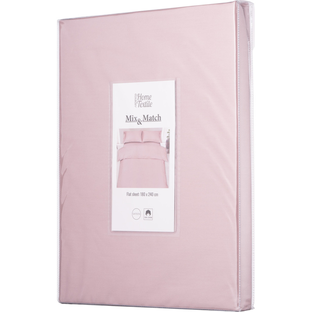 Простирадло Ardesto Mix&Match сатин 180х240 см пудра (ART1824FSP) - зображення 5