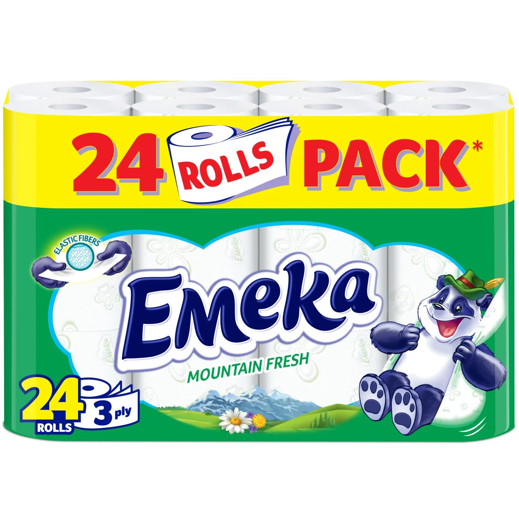 Туалетний папір Emeka Mountain Fresh 3 шари 24 рулони (3800024027406) - зображення 1