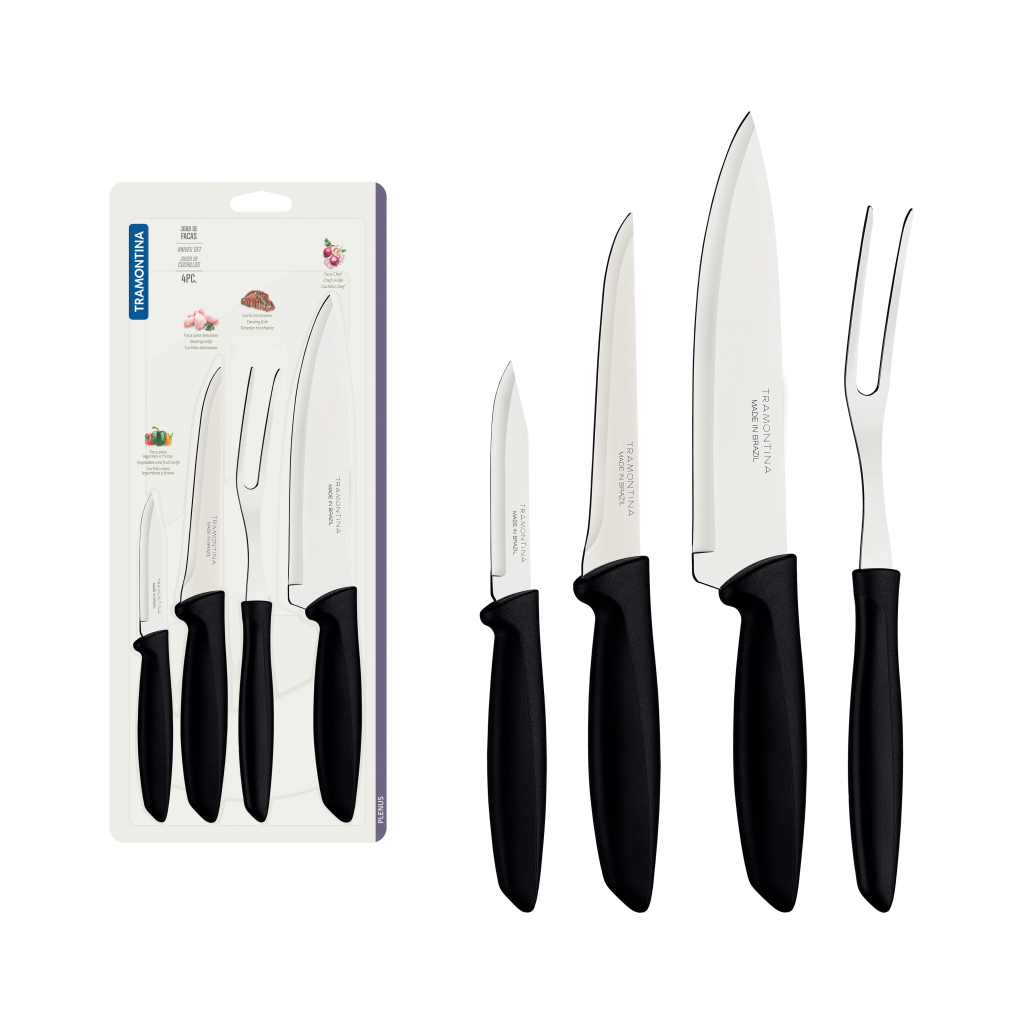 Набір ножів Tramontina Plenus Black 4 шт (23498/031) - зображення 2