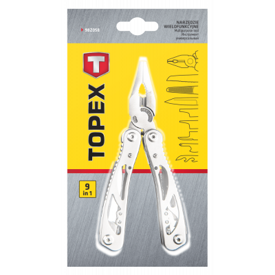 Мультитул Topex 9 элементов, серебряный (98Z058) - зображення 2