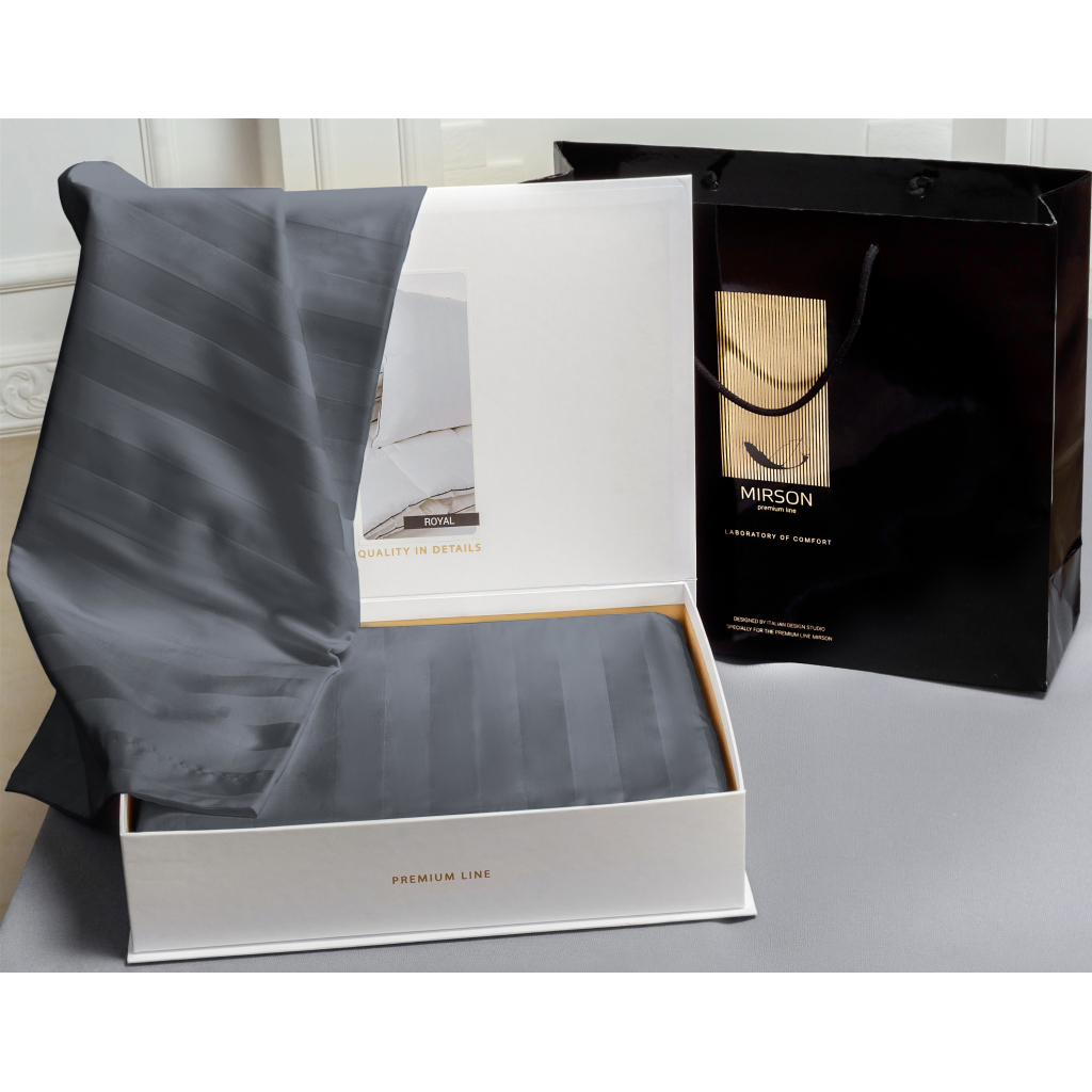 Постільна білизна MirSon Сатин Premium Graphite 2х160х220 (2200001717732) - зображення 2