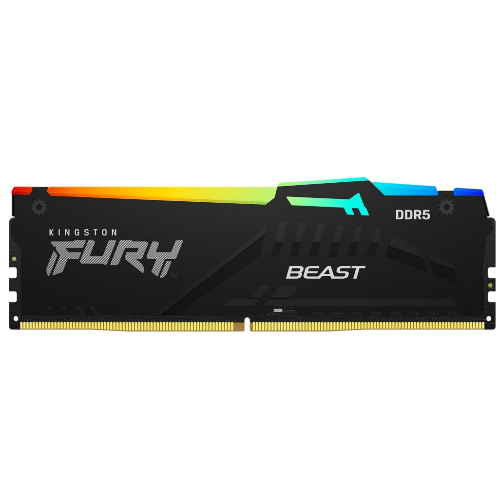 Модуль пам'яті для комп'ютера DDR5 16GB 4800 MHz FURY Beast RGB Kingston Fury (ex.HyperX) (KF548C38BBA-16) - зображення 1