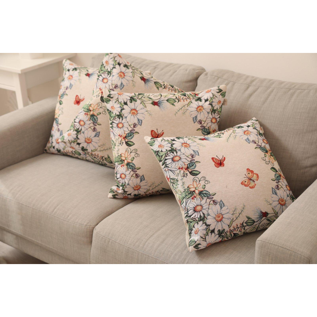 Подушка Прованс гобеленова декоративна Alicia метелики та квіти 45х45 см (021823) - зображення 9