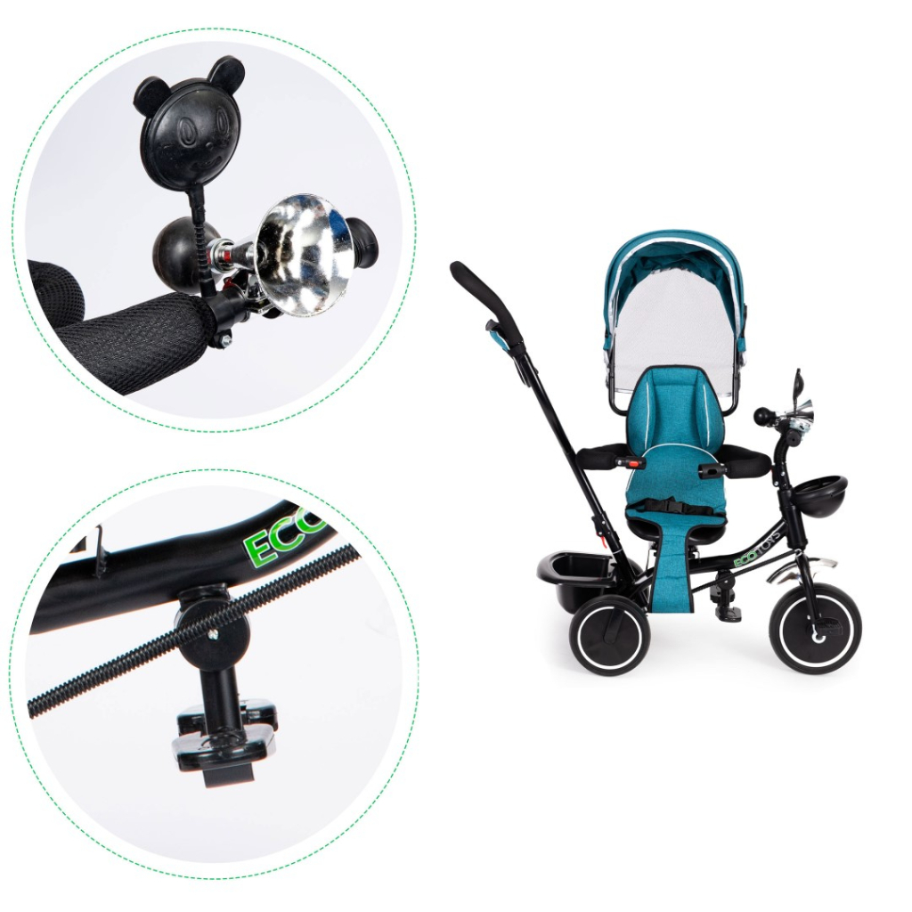 Дитячий велосипед Ecotoys Comfort З поворотним сидінням Green Blue (JM-066-9 GREEN/BLUE) - зображення 7