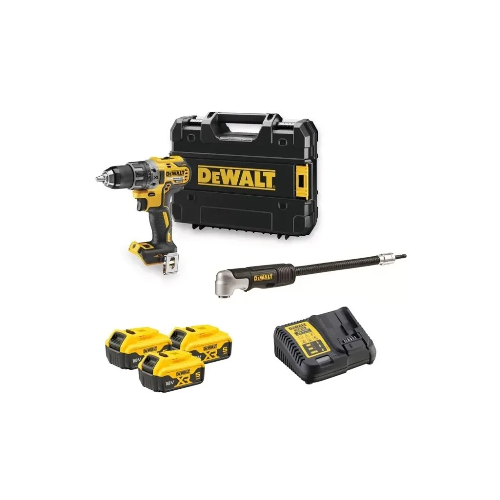 Шуруповерт DeWALT XR Li-Ion 18 В, 70 Нм, 3x5Ah, кейс TSTAK, насадка DT20502 (DCD791P3A) - зображення 2