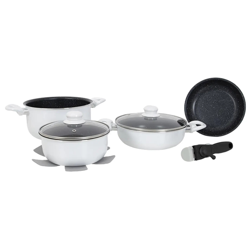 Набір посуду Gimex Cookware Set induction 7 предметів White (6977221) - зображення 1