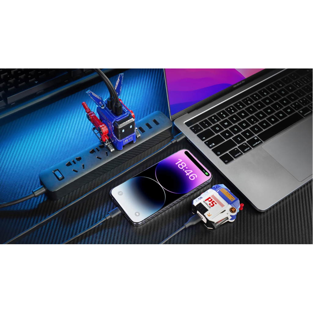 Зарядний пристрій GravaStar Alpha65 65Вт 2XUSB-C/USB-A War-Damaged Blue (GRAVASTARA65_OPP_EUK) - зображення 11