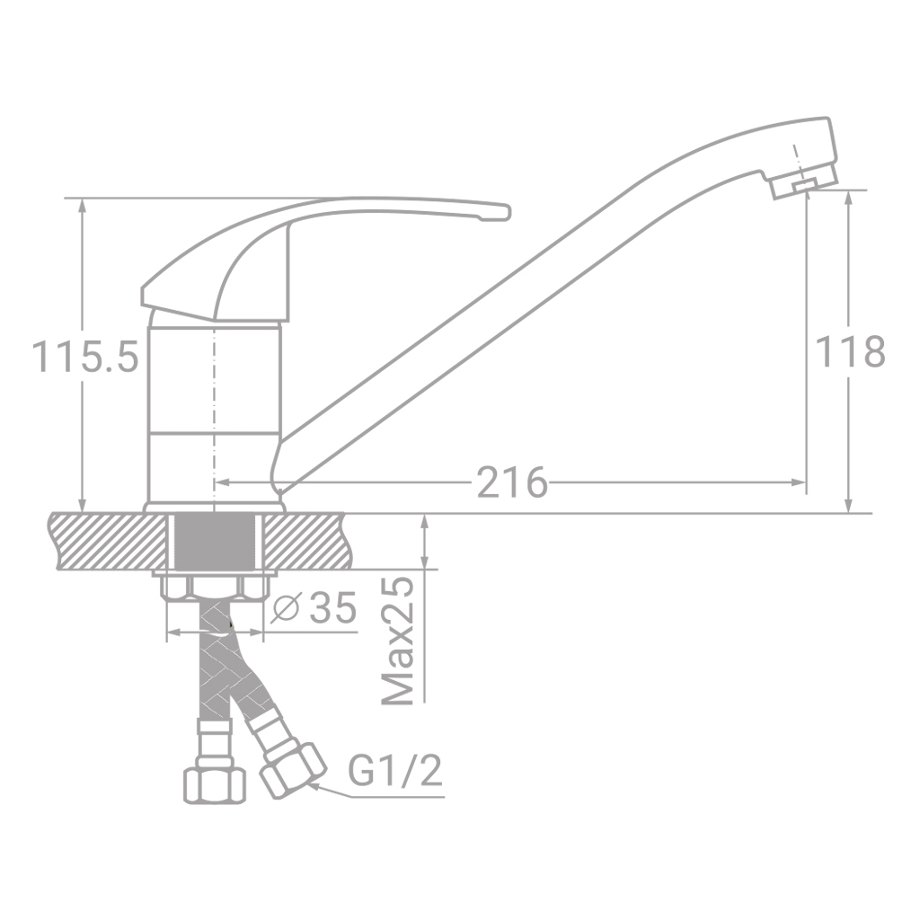 Змішувач TAU SM-1B244C (9843110) - зображення 2