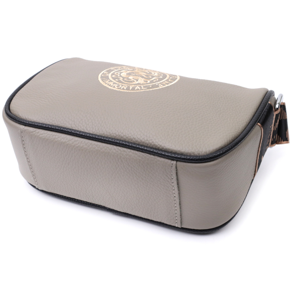 Сумка Vintage Жіноча з вишивкою на лицьовій стороні з натуральної шкіри Сіра (22626) - зображення 5