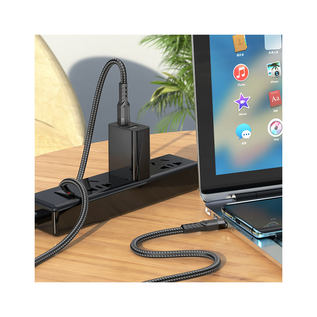 Дата кабель USB-C to USB-C 1.2m 60W U110 black HOCO (6931474770622) - зображення 5