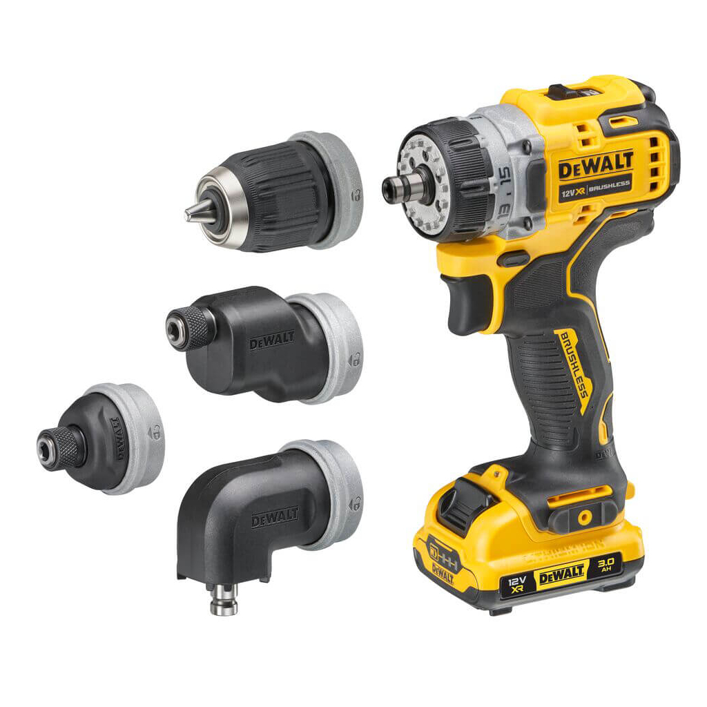 Шуруповерт DeWALT XR Li-Ion 12V, 2x3Ah, зі змінними насадками, 57.5 Нм, 0-425/0-1500 об/хв, 0.7, TSTAK (DCD703L2T) - зображення 3