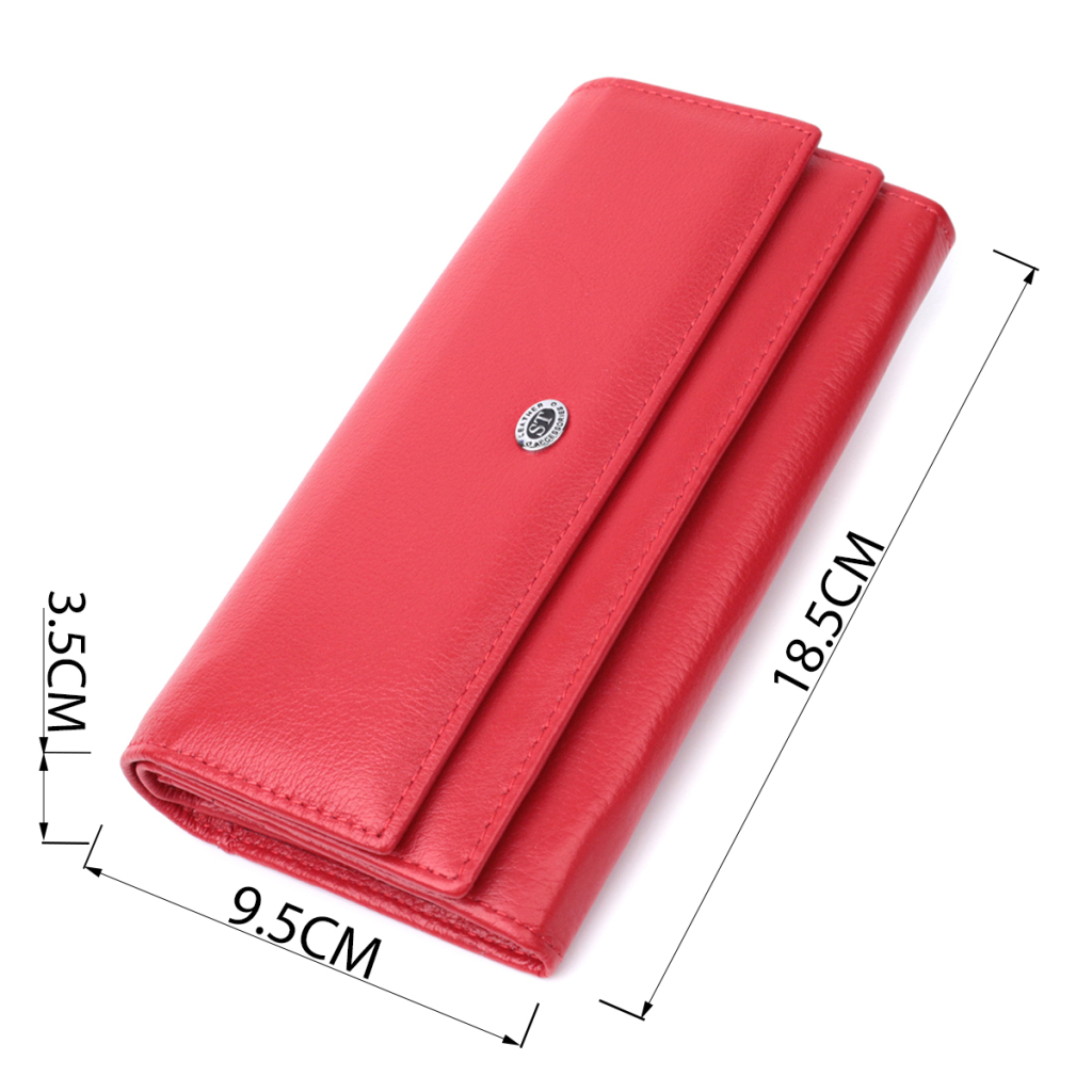 Гаманець ST Leather З натуральної шкіри Червоний (22695) - зображення 3