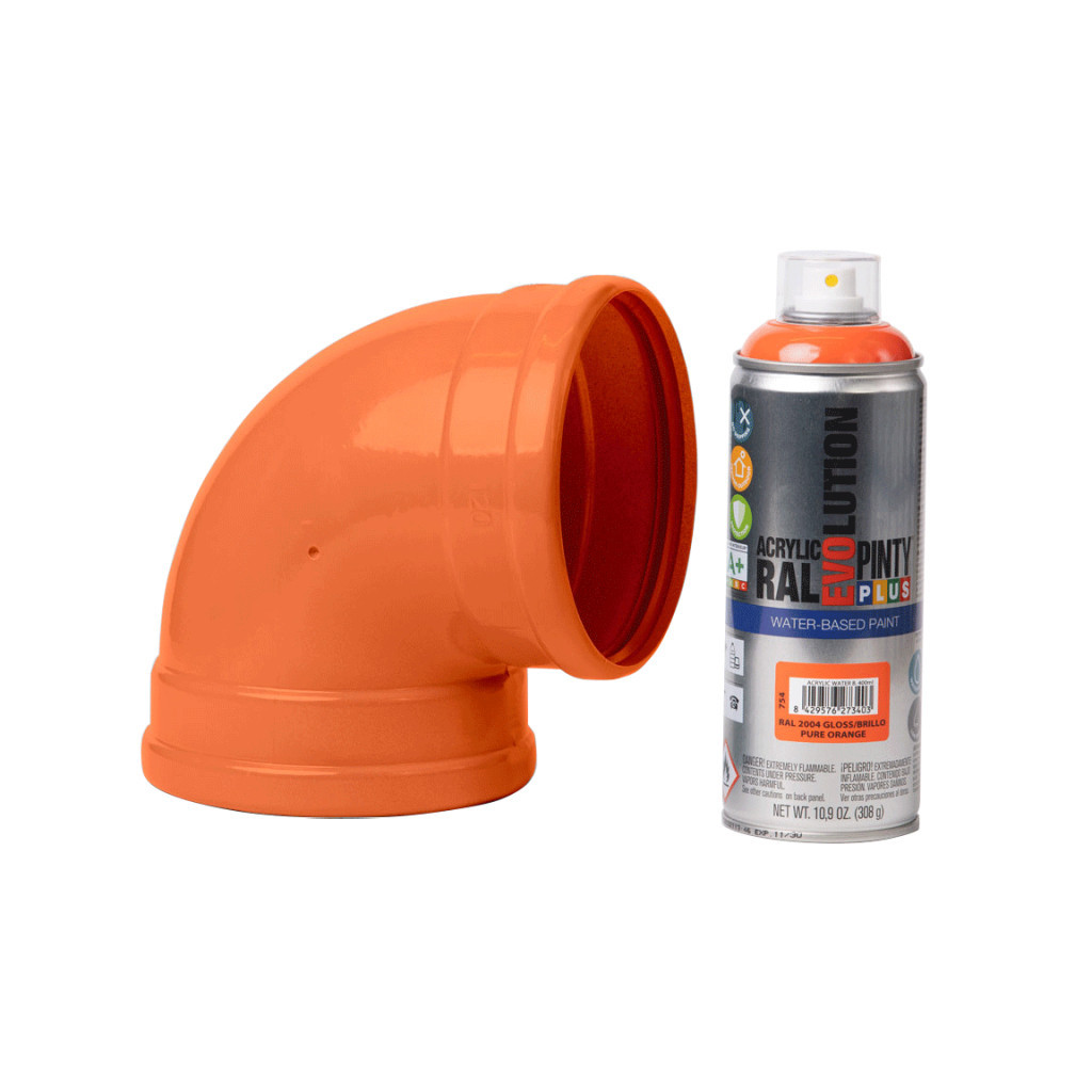 Фарба-аерозоль Pintyplus на водній основі Evolution Ral 2004, Жовтогарячий, глянцевий, 400 мл (8429576273403) - зображення 2