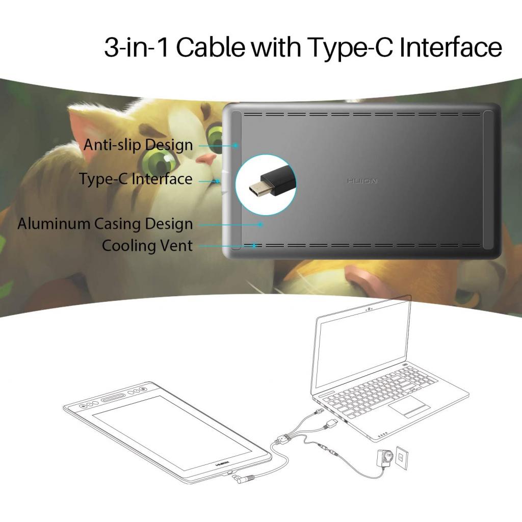Планшет-монітор Huion Kamvas 13 (GS1331) - зображення 5