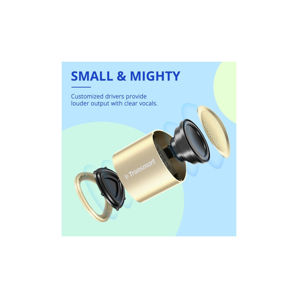 Акустична система Tronsmart Nimo Mini Speaker Gold (985908) - зображення 7