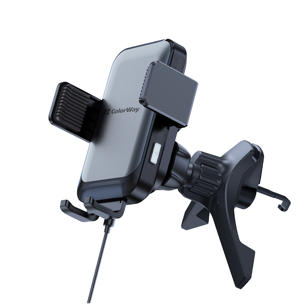 Універсальний автотримач ColorWay AutoSense Car Wireless Charger 2 (Dashboard+Air Vent) 15W (CW-CHAW040Q-BK) - изображение 2