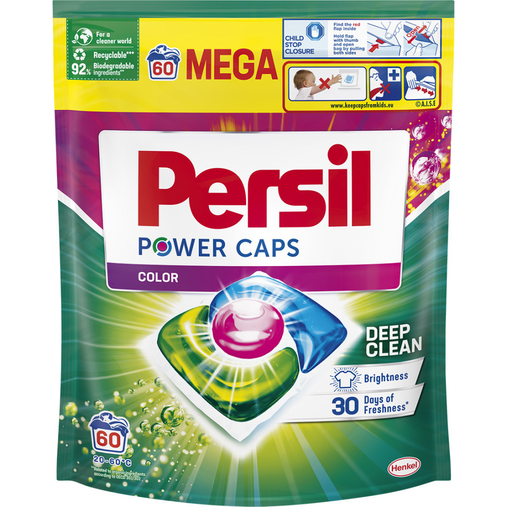 Капсули для прання Persil Power Caps Color Deep Clean 60 шт. (9000101804294) - зображення 1