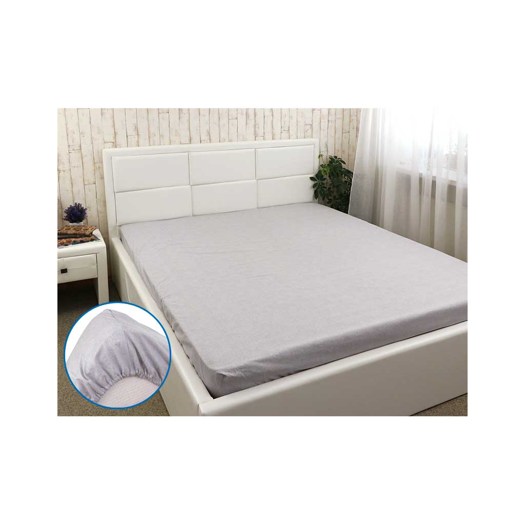 Простирадло Руно бязь на гумці Grey 120х200 см (506.114У_Grey) - зображення 1