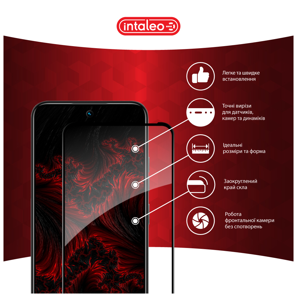 Скло захисне Intaleo Full Glue Tecno Spark 30C Black (1283126599361) - зображення 3