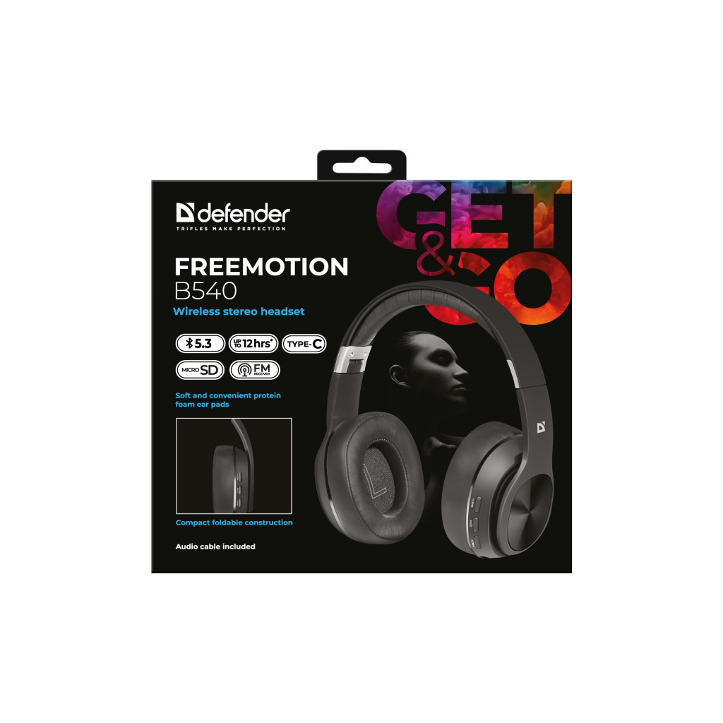 Навушники Defender FreeMotion B540 Bluetooth Black (63540) - зображення 6