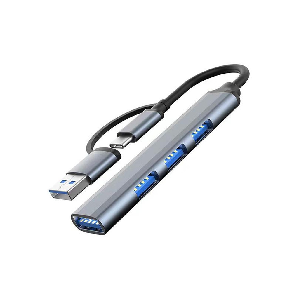 Концентратор Dynamode USB Type-C/Type-A to 1хUSB3.0, 3xUSB 2.0 metal (DM-UH-312AC) - зображення 1
