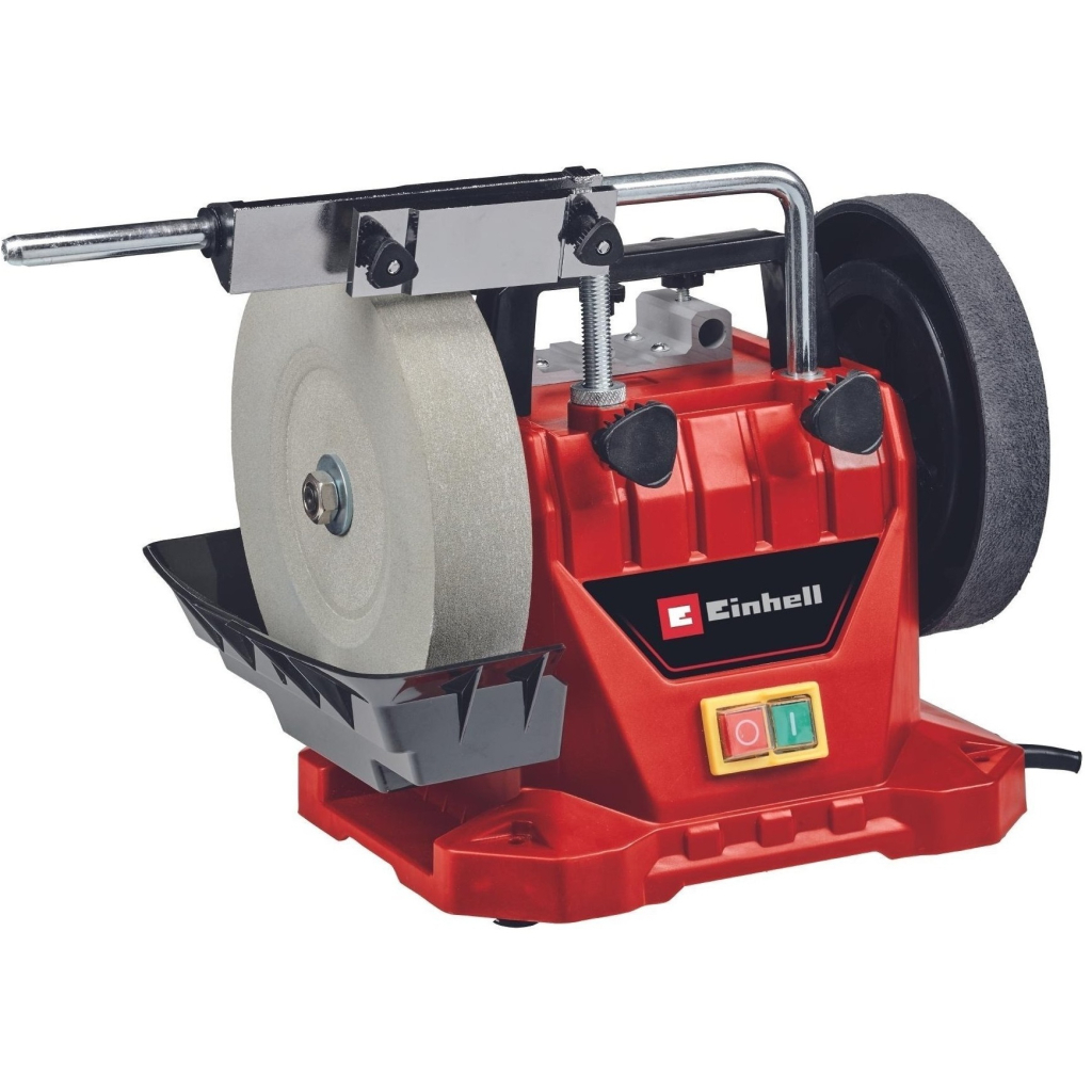 Точильний верстат Einhell TC-WG 200, вологого заточування, 125Вт диск 200х32мм, шкіряний диск 180х30мм (4418008) - зображення 1