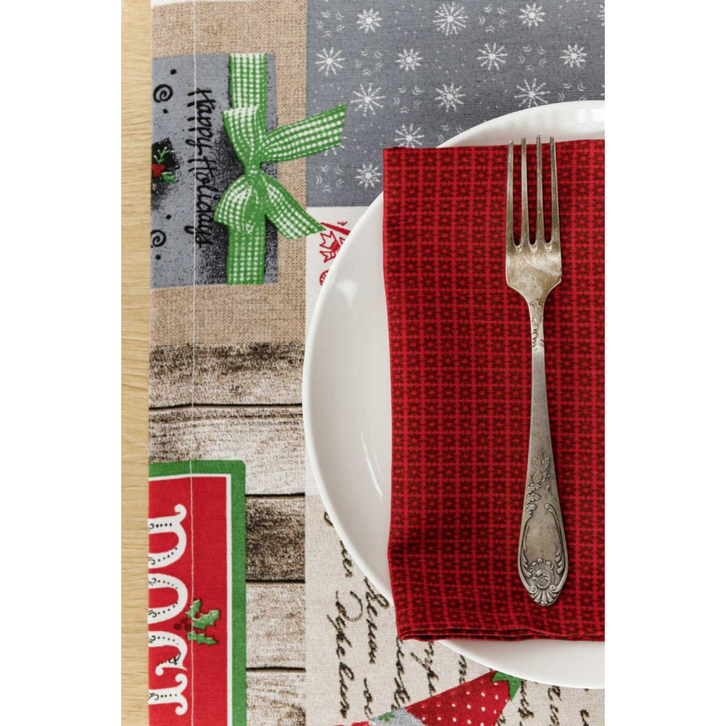 Серветка на стіл Прованс Merry Christmas червона 35x45 см (4823093449312) - зображення 3